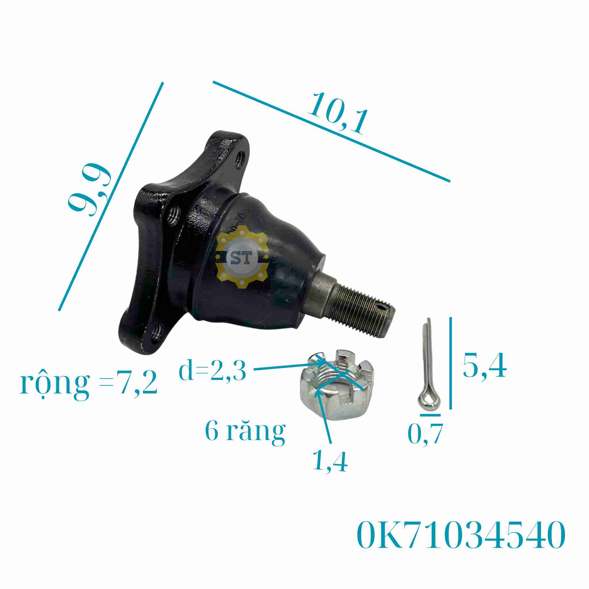 Rô tuyn đứng ba tai nhỏ trên KIA 1T4 0K71034540 10 Rô tuyn đứng ba tai nhỏ trên KIA 1T4 0K71034540 - Ảnh 10