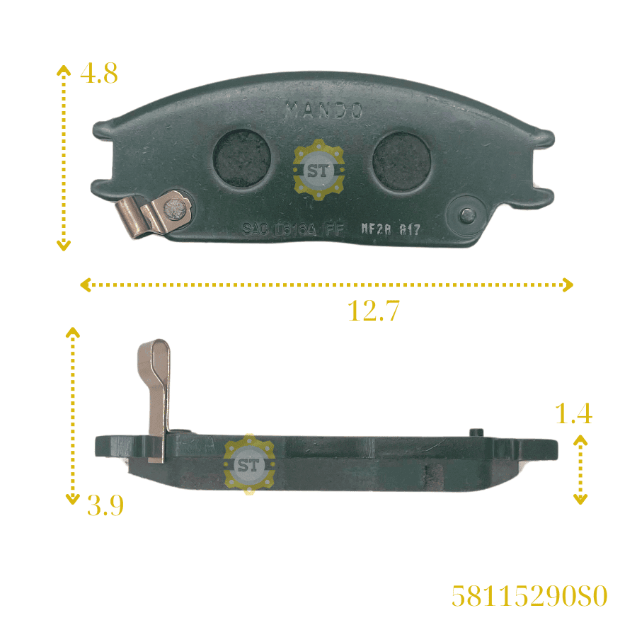 Má phanh trước HD Getz 58115290S0 8 Má phanh trước HD Getz 58115290S0 - Ảnh 8